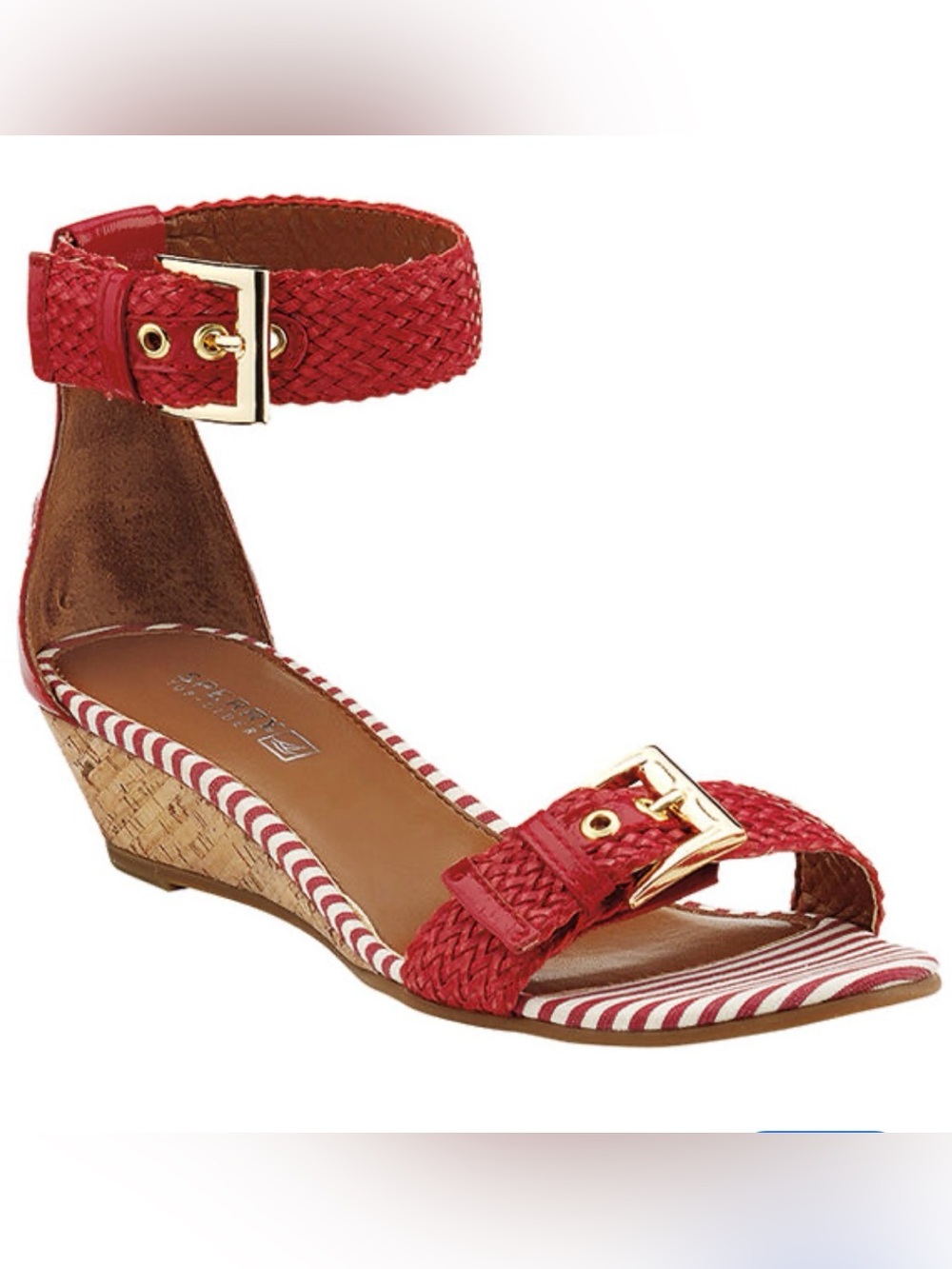 Sperry Top-Sider LynnBrook Nautical Wedge Sandals Size 8